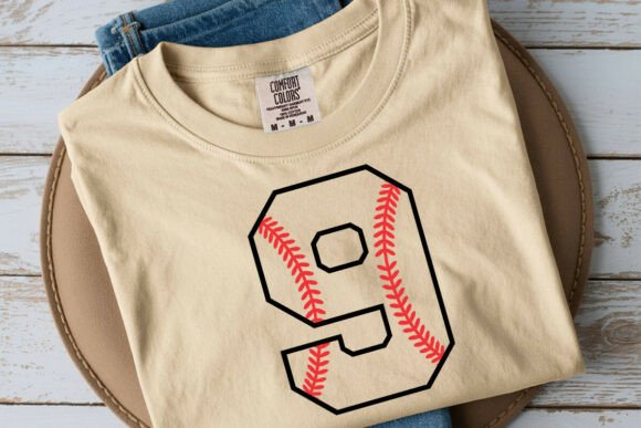 Baseball Number Nine Svg for Ninth Birthday Projects