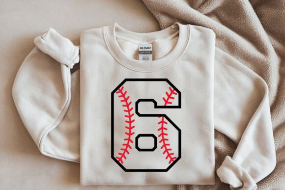 Baseball Number Six Svg, Sixth Birthday