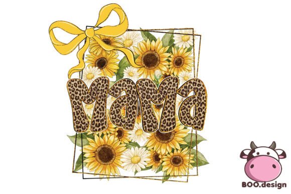Leopard Mama Sunflower PNG, Mom Design