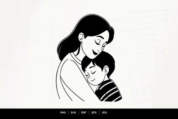 Mother’s Embrace – Minimal Black White