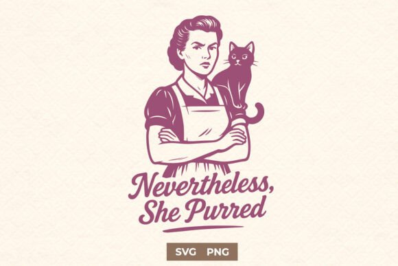 Nevertheless She Purred Retro SVG PNG: A Designer’s Review